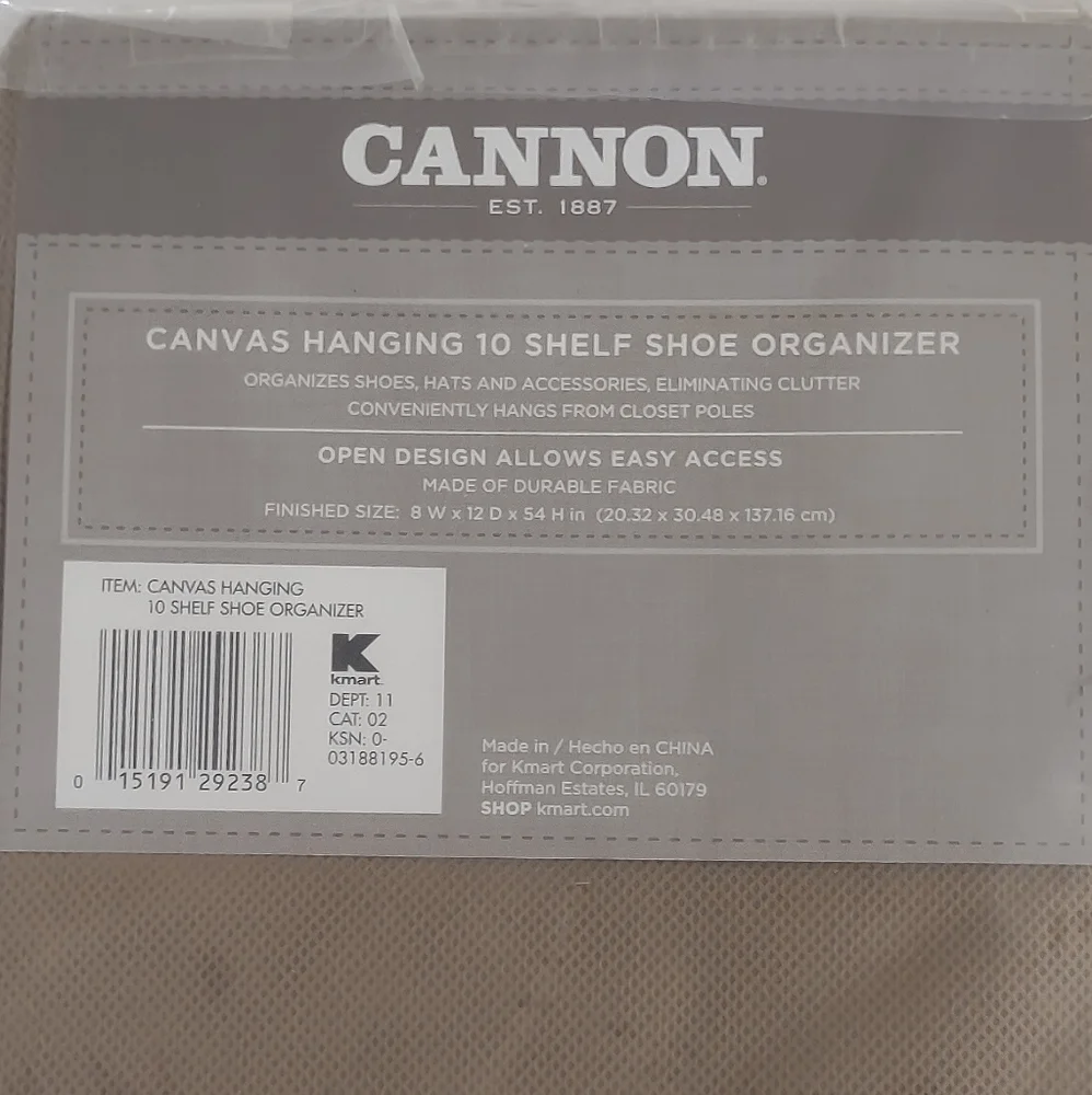 Canon Canvas Hanging Shoe Organizer - Cream